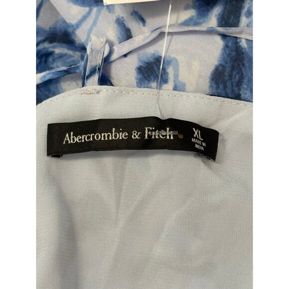 NWT Abercrombie & Fitch Camille Midi Dress Women's XL Blue Floral Cottagecore - Picture 10 of 13